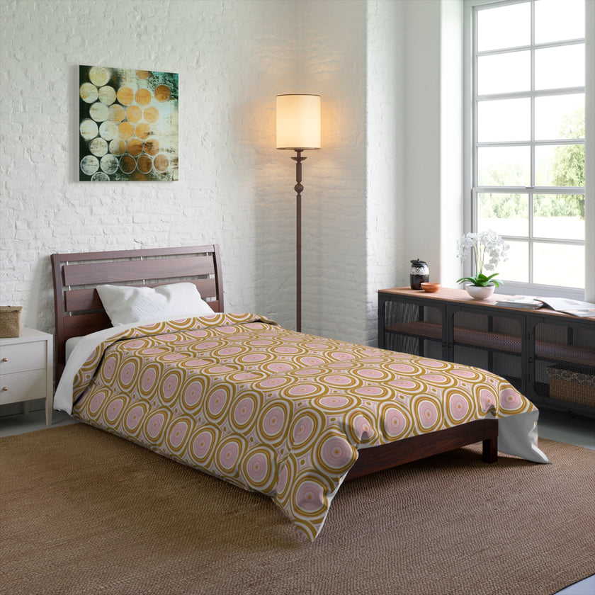Boho Chic Comforter | Vibrant Geometric Bedspread, Cozy Bedding for Home Decor, Great for Gifts, Dorm Room, Summer Vibes, Festivals