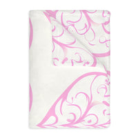 Blanket, soft, cozy, pink heart design, gift for her, home decor, Valentine's Day gift, dorm essential