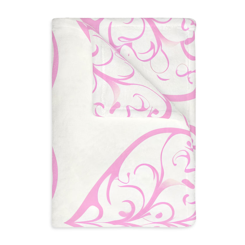 Blanket, soft, cozy, pink heart design, gift for her, home decor, Valentine's Day gift, dorm essential