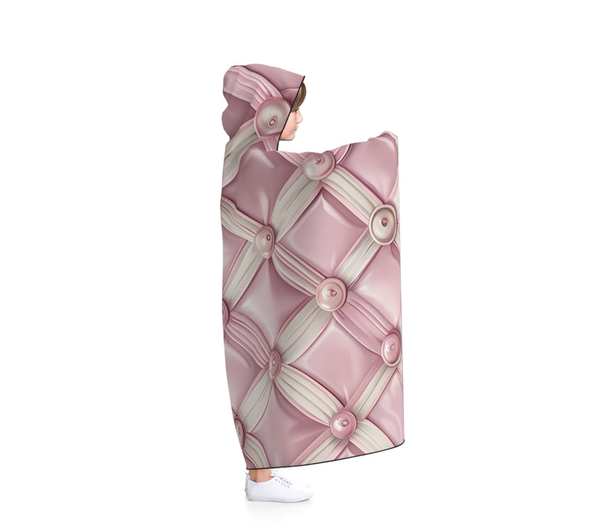 Cozy Hooded Blanket, Soft Pink Quilted Throw, Perfect for Home, Gift for Her, Winter Comfort, Lounge Wear, Snuggle Up