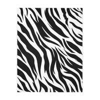 Velveteen Microfiber Blanket (Two-sided print) - Black and White Zebra Stripes, Cozy Throw for Home Decor, Animal Lover Gift, Safari Chic