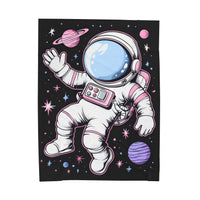 Plush Blanket, Floating Space Man Blanket, Celestial Nebula Theme, Outer Space Throw, Galaxy Bedroom Decor, Astronaut Blanket