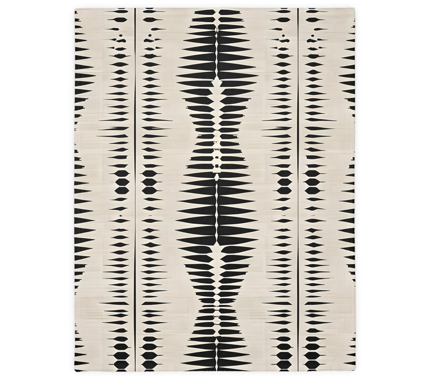 Black Pattern Velveteen Microfiber Blanket (Two-sided print) Velveteen Microfiber Blanket (Two-sided print)