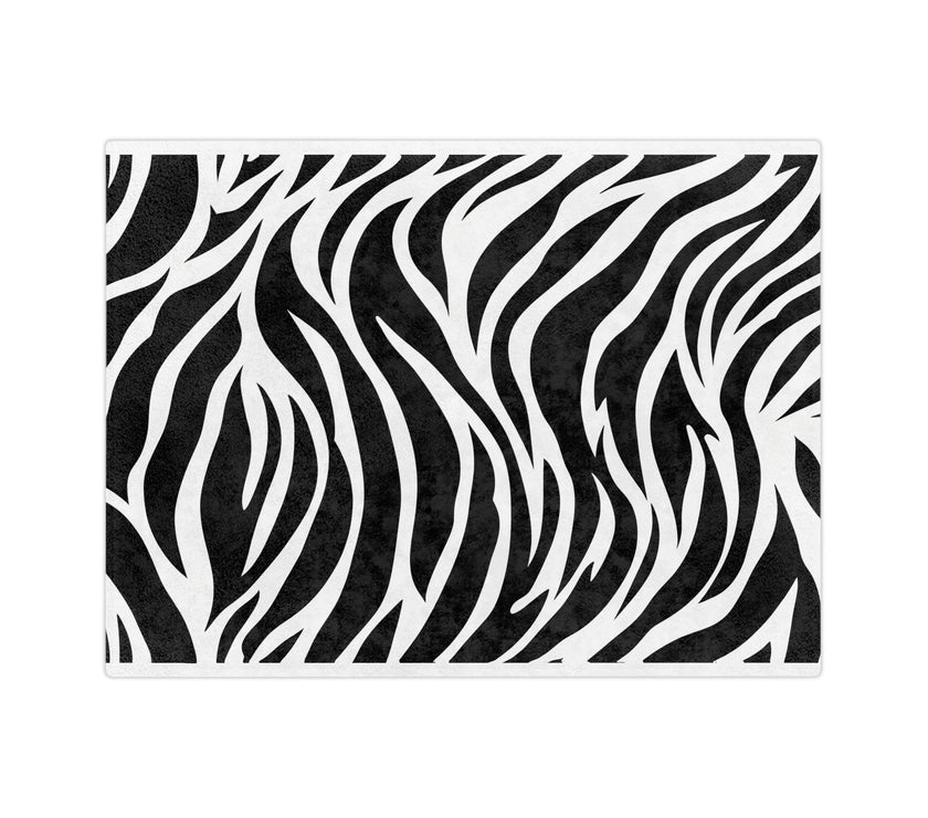 Black and White | Zebra Lines Velveteen Microfiber Blanket