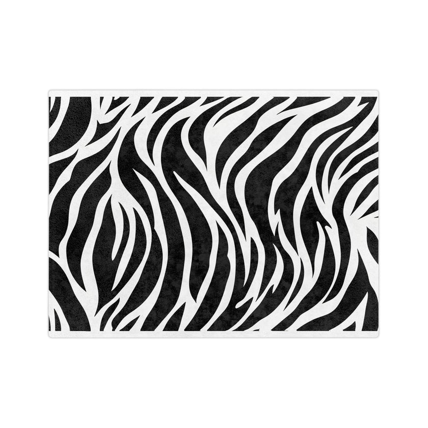 Black and White | Zebra Lines Velveteen Microfiber Blanket