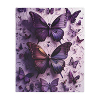 Purple Butterfly Blanket - Ultra Soft Velveteen Microfiber Throw, Reversible Print, Cozy Bedding, Home Decor, Gift for Her, Butterfly Lover,