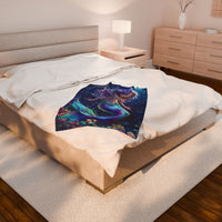 Mermaid Velveteen Plush Blanket, Cozy Throw for Kids, Nautical Decor, Gift for Birthdays, Under the Sea Theme, Soft Blanket