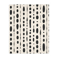 Black and White Dotted Velveteen Microfiber Blanket (Two-sided print)