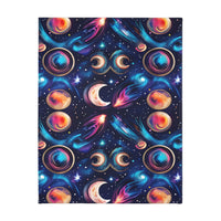 Space / Planet Velveteen Microfiber Blanket (Two-sided print)
