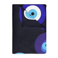 Blue Evil Eye Blanket Velveteen Microfiber Blanket (Two-sided print)