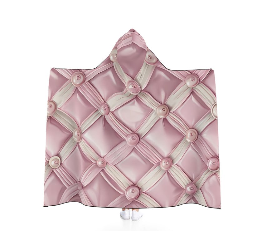 Cozy Hooded Blanket, Soft Pink Quilted Throw, Perfect for Home, Gift for Her, Winter Comfort, Lounge Wear, Snuggle Up