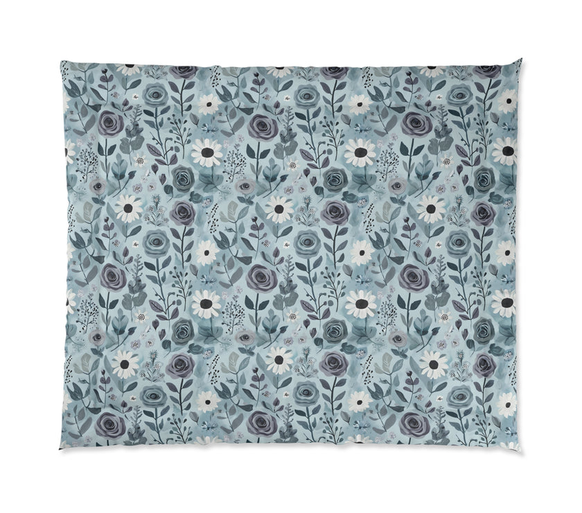 Floral Pattern Comforter - Cozy Bedroom Decor, Soft Floral Bedding, Home Accents, Gift for Her, Spring and Summer Home