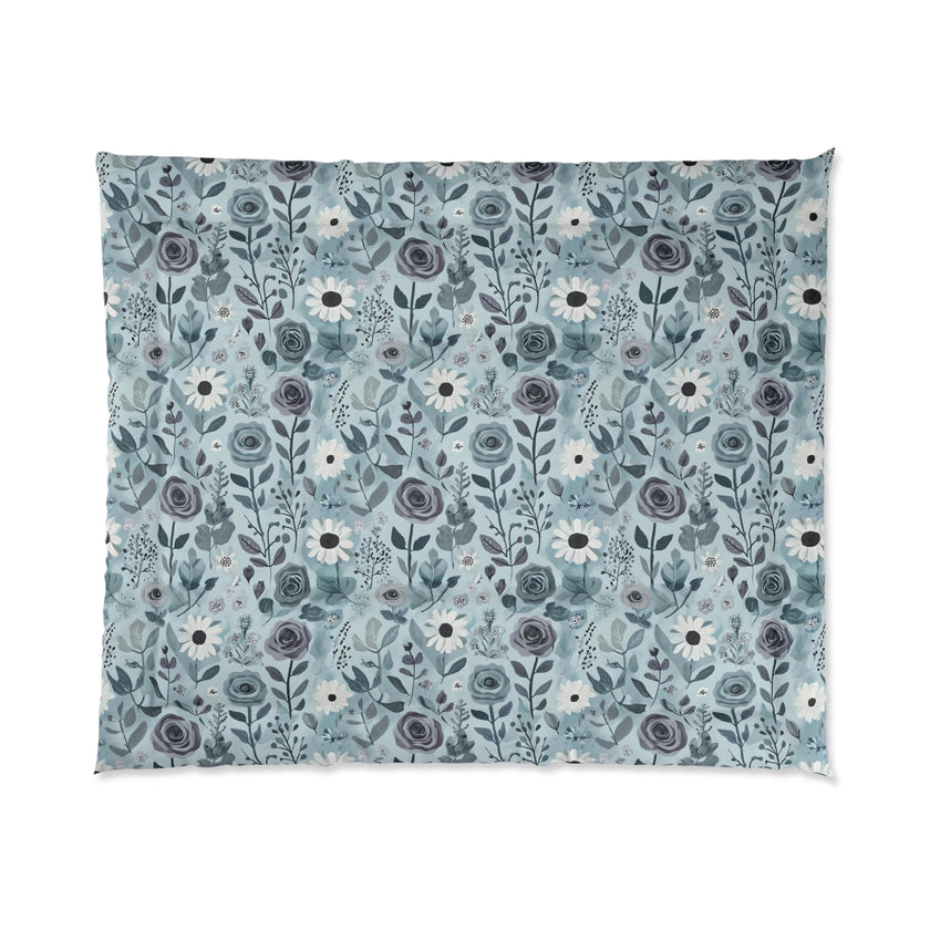 Floral Pattern Comforter - Cozy Bedroom Decor, Soft Floral Bedding, Home Accents, Gift for Her, Spring and Summer Home