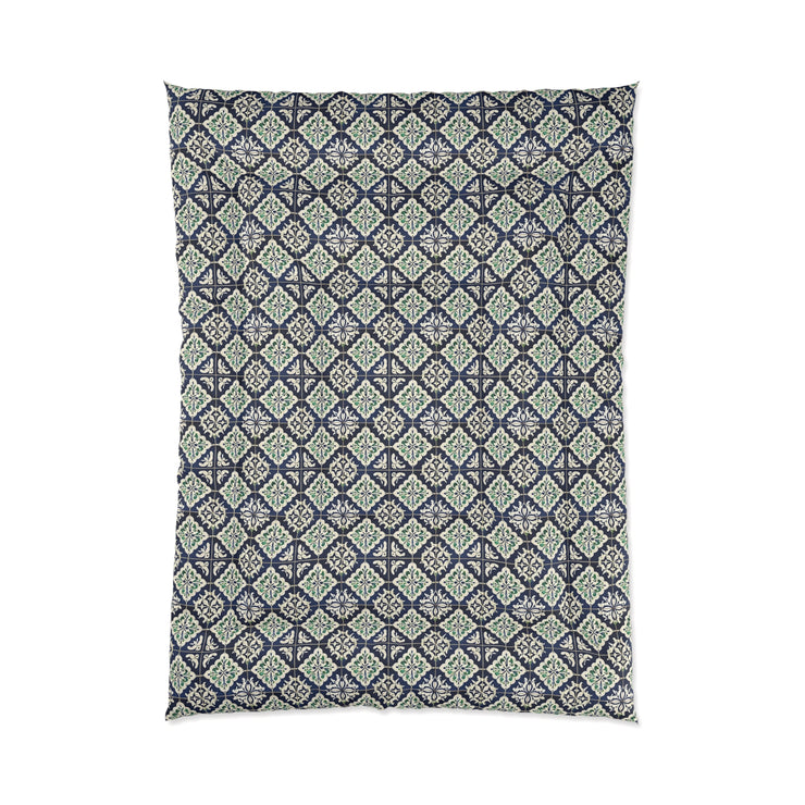 Navy Blue Patterned Comforter, Cozy Bedding for Home Decor, Stylish Bedroom Upgrade, Perfect for Fall and Winter