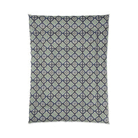 Navy Blue Patterned Comforter, Cozy Bedding for Home Decor, Stylish Bedroom Upgrade, Perfect for Fall and Winter