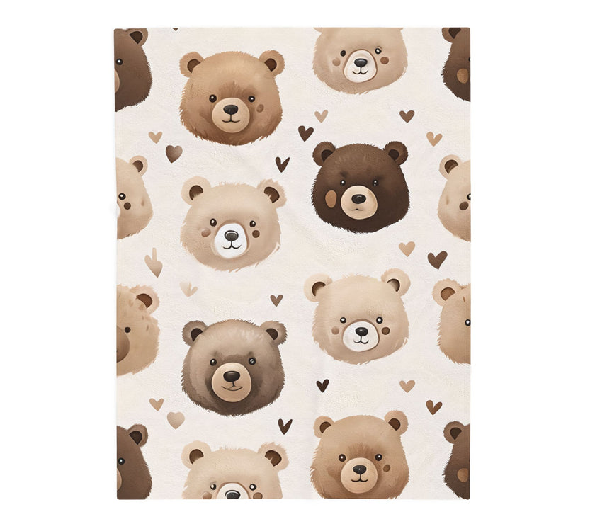 Teddy Bear Kids Blanket, Nursery Decor, Baby Shower Gift, Cozy Child Throw, Soft Toddler Bedding, Warm Lap Cover