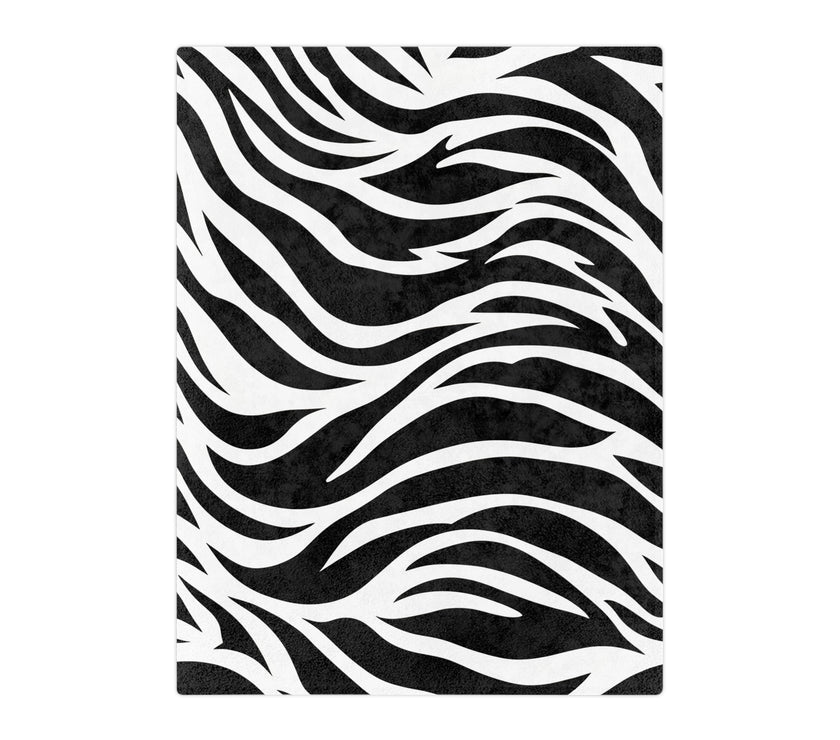 Black and White | Zebra Lines Velveteen Microfiber Blanket