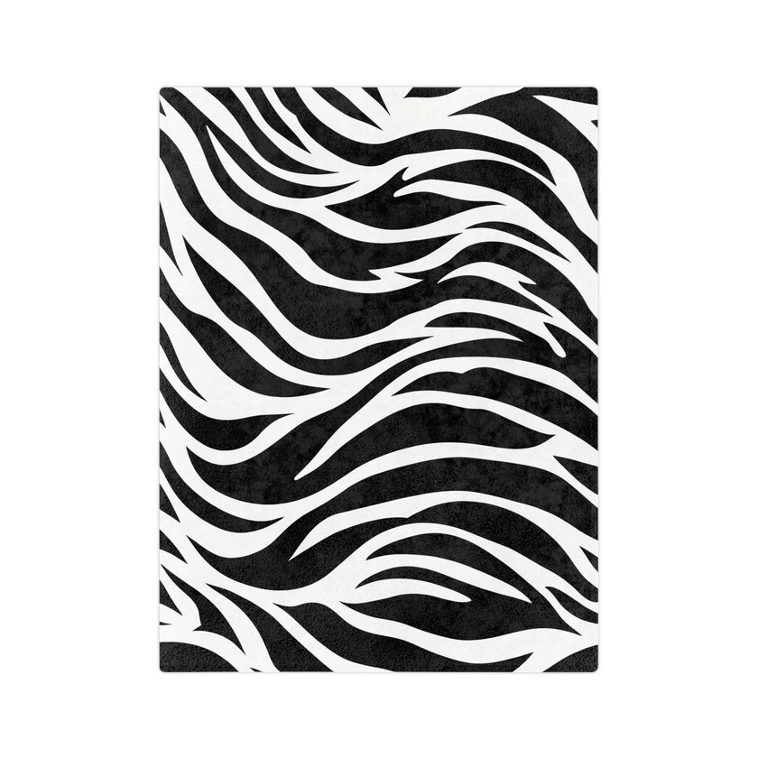 Black and White | Zebra Lines Velveteen Microfiber Blanket