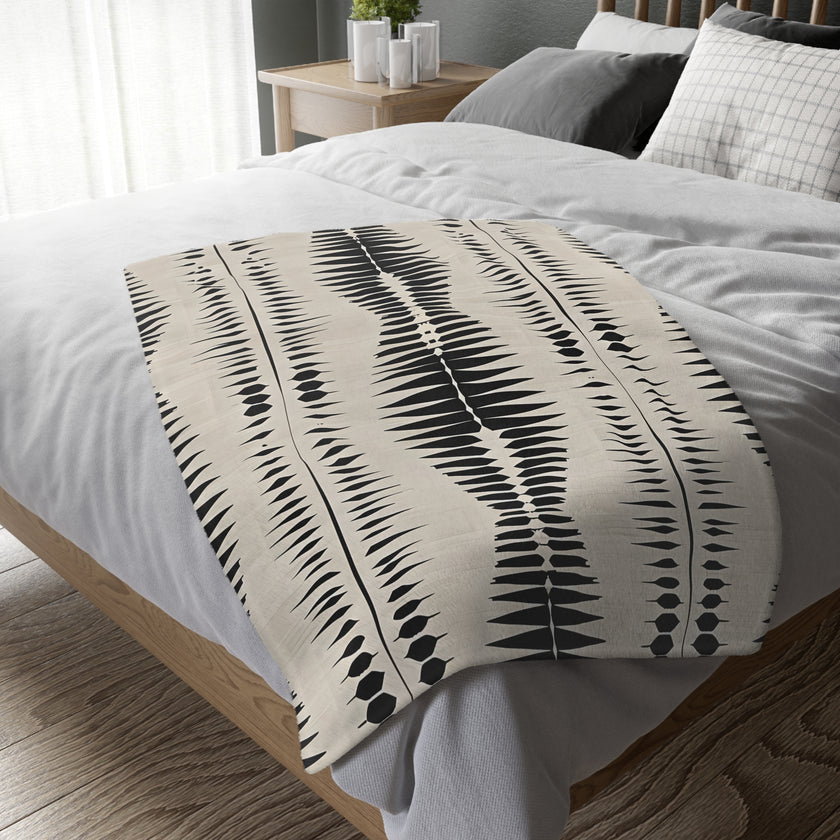 Black Pattern Velveteen Microfiber Blanket (Two-sided print) Velveteen Microfiber Blanket (Two-sided print)