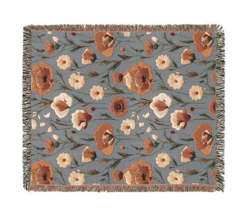 Cozy Floral Woven Blanket - Warm Throws for Home Decor, Gifts for Her, Couch Blanket, Bedspread, Blankets for All Occasions