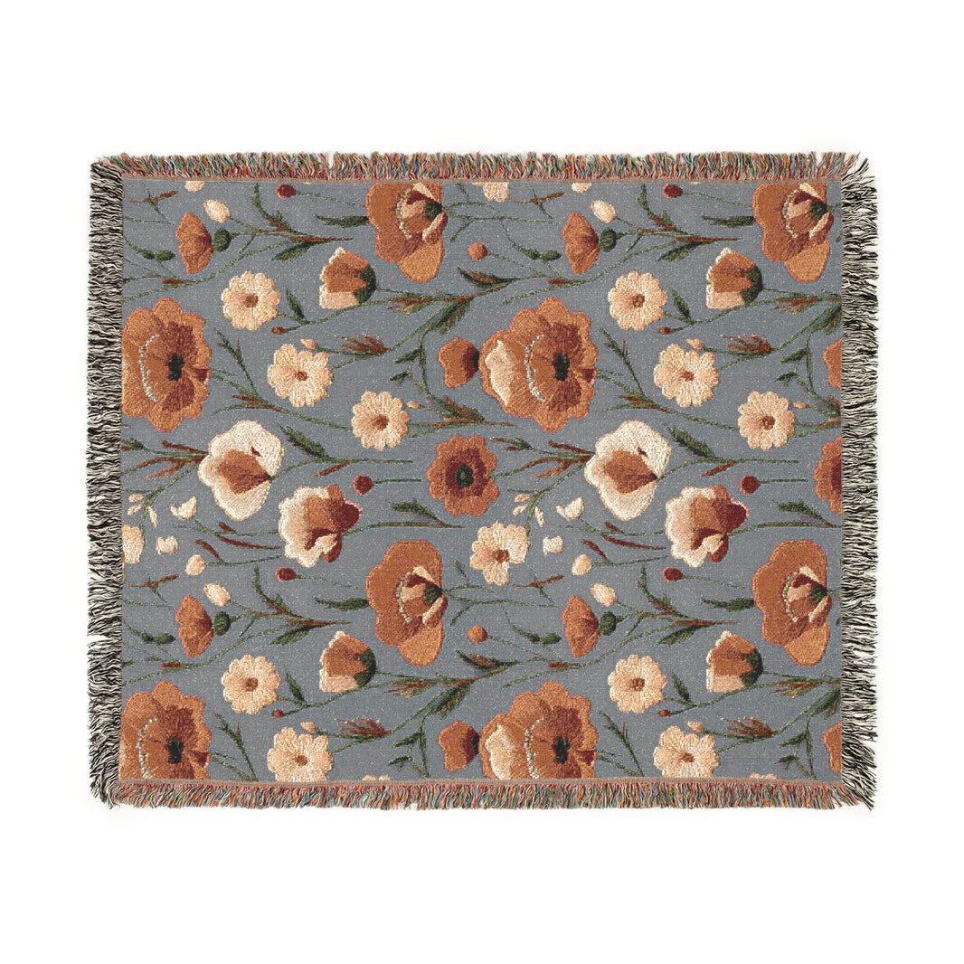 Cozy Floral Woven Blanket - Warm Throws for Home Decor, Gifts for Her, Couch Blanket, Bedspread, Blankets for All Occasions