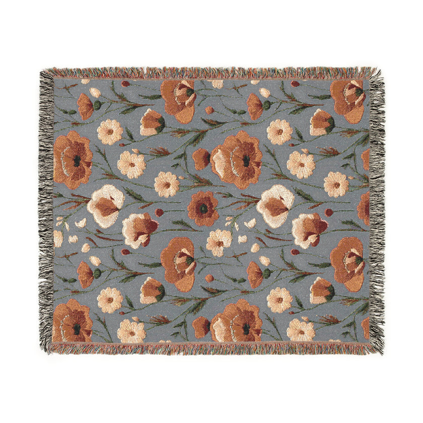 Cozy Floral Woven Blanket - Warm Throws for Home Decor, Gifts for Her, Couch Blanket, Bedspread, Blankets for All Occasions