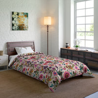 Floral Comforter for Cozy Bedrooms, Boho Home Decor, Floral Bedding, Bedspread, Gift for Her, Spring Bedroom Makeover