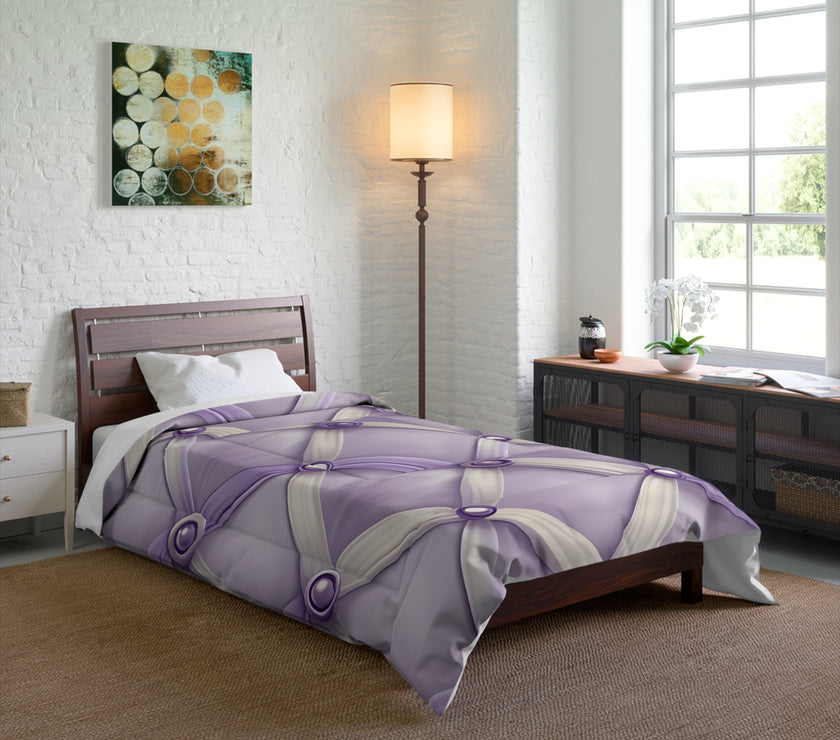 Elegant Lavender Comforter Set, Cozy Bedroom Decor, Stylish Bedding, Wedding Gift, Home Sweet Home, Light Purple Bedspread