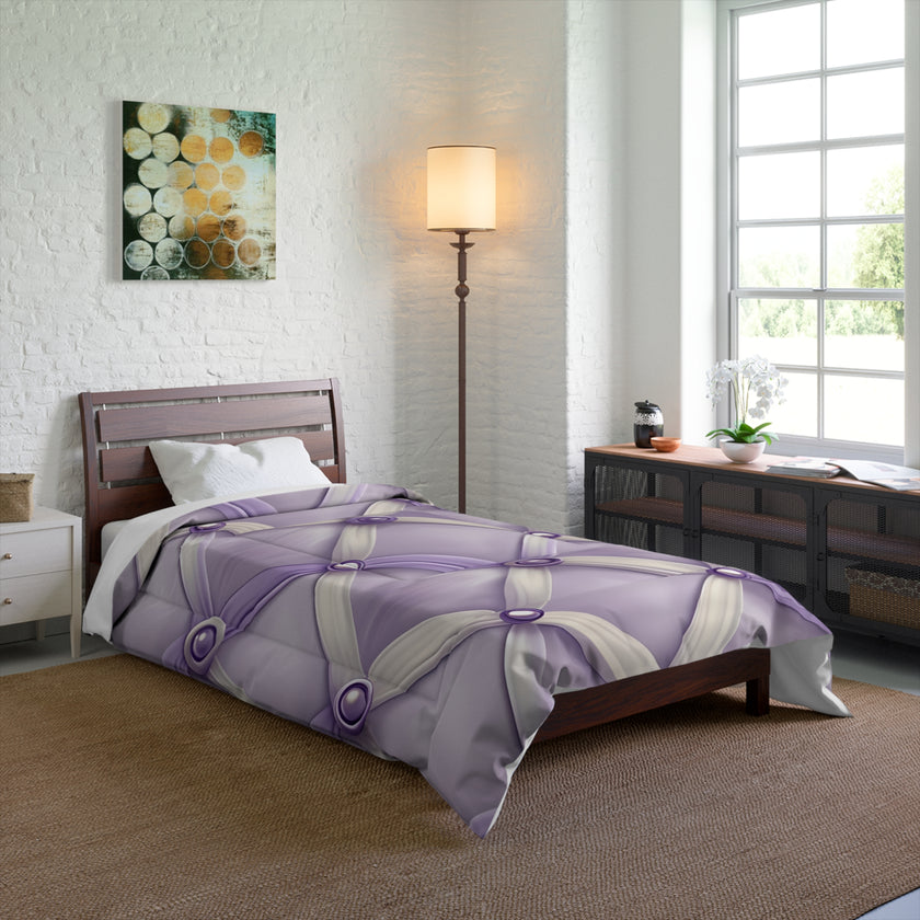 Elegant Lavender Comforter Set, Cozy Bedroom Decor, Stylish Bedding, Wedding Gift, Home Sweet Home, Light Purple Bedspread