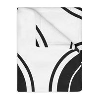 Black and white Circle Pattern Velveteen Microfiber Blanket (Two-sided print)