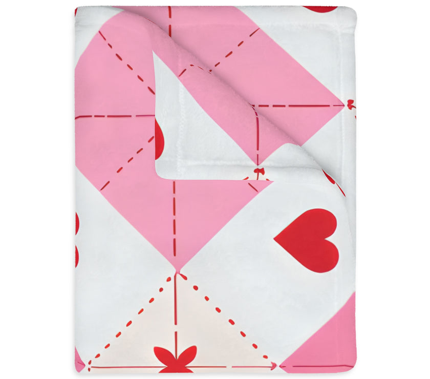 Romantic Heart Velveteen Microfiber Blanket (Two-sided print)