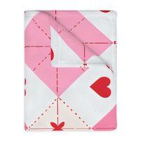Romantic Heart Velveteen Microfiber Blanket (Two-sided print)