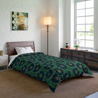 Botanical Floral Comforter - Cozy Bedding for Home Decor, Green Floral Bedspread, Spring Bedroom Essentials, Gift for Her, Unique