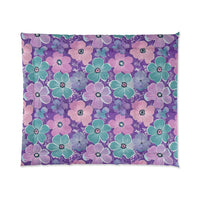 Floral Oasis Comforter, Botanical Bedspread, Cozy Bedroom Decor, Flower Pattern Quilt, Ideal for Spring Celebrations
