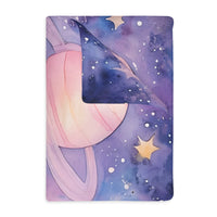 Kids Blanket, Velveteen Microfiber Blanket with Planet Moon and Stars Design - Two-sided Print, Children's Throw, Outer Space Bedding,