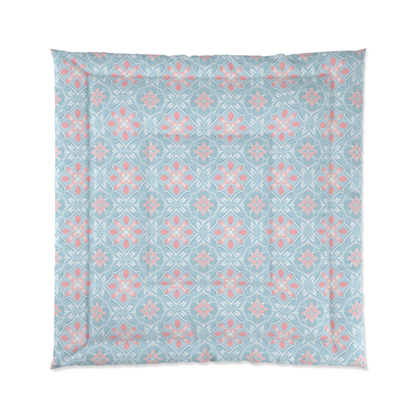 Floral Pattern Comforter | Cozy Bedroom Decor, Lightweight Bedding, Boho Chic Style, Spring Refresh, Housewarming Gift