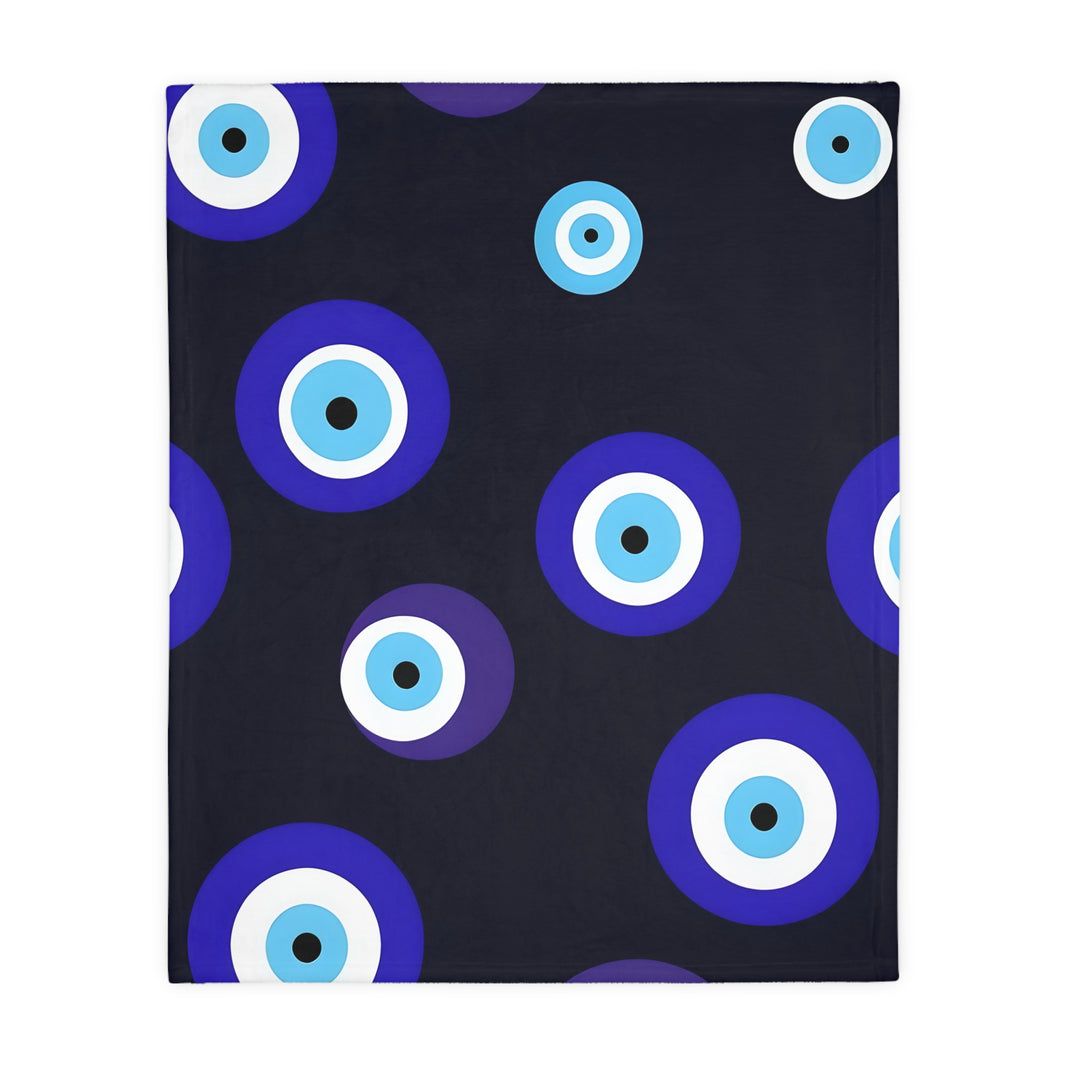 Blue Evil Eye Blanket Velveteen Microfiber Blanket (Two-sided print)