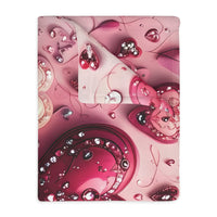 Pink Hearts Velveteen Microfiber Blanket (Two-sided print) Pink Velveteen Microfiber Blanket, Love Blanket