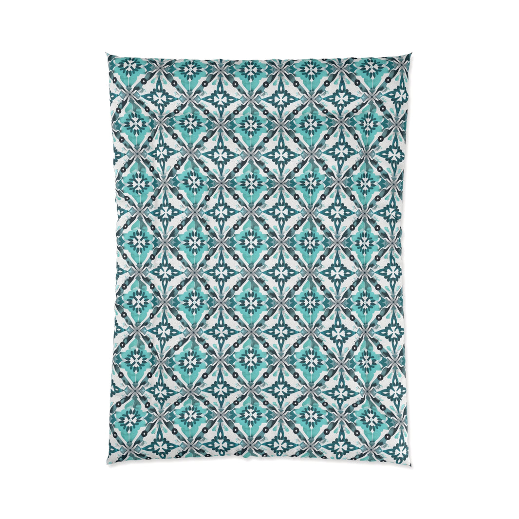 Bohemian Tile Print Comforter, Cozy Bedroom Bedding, Gift for Home Decor, Stylish Dorm Accents, Living Room Throws