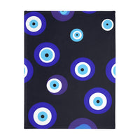 Blue Evil Eye Blanket Velveteen Microfiber Blanket (Two-sided print)