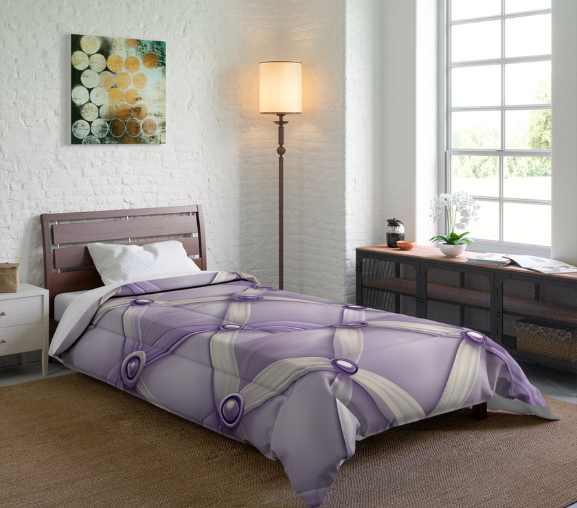 Elegant Lavender Comforter Set, Cozy Bedroom Decor, Stylish Bedding, Wedding Gift, Home Sweet Home, Light Purple Bedspread