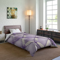 Elegant Lavender Comforter Set, Cozy Bedroom Decor, Stylish Bedding, Wedding Gift, Home Sweet Home, Light Purple Bedspread