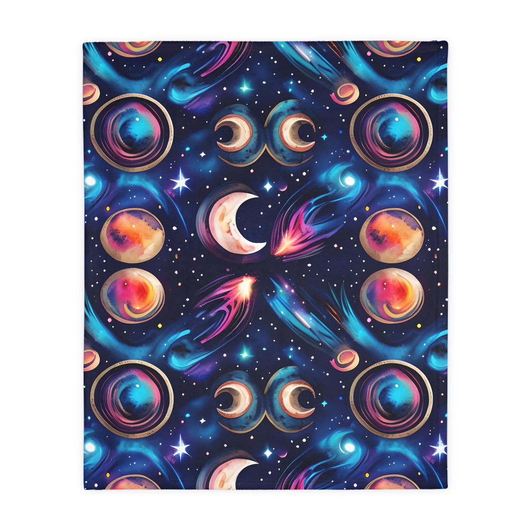 Space / Planet Velveteen Microfiber Blanket (Two-sided print)