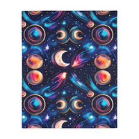 Space / Planet Velveteen Microfiber Blanket (Two-sided print)