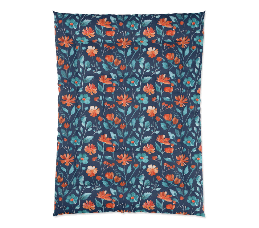 Floral Pattern Comforter, Cozy Home Decor, Bedroom Essentials, Bohemian Bedding, Nature-Inspired Gift