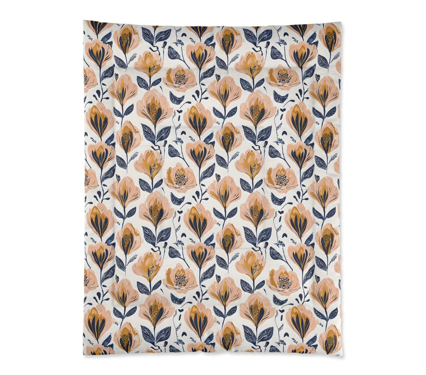 Floral Comforter Blanket, Cozy Bedding for Home Decor, Spring Vibes, Perfect Gift for Housewarming, Summer Bedspread