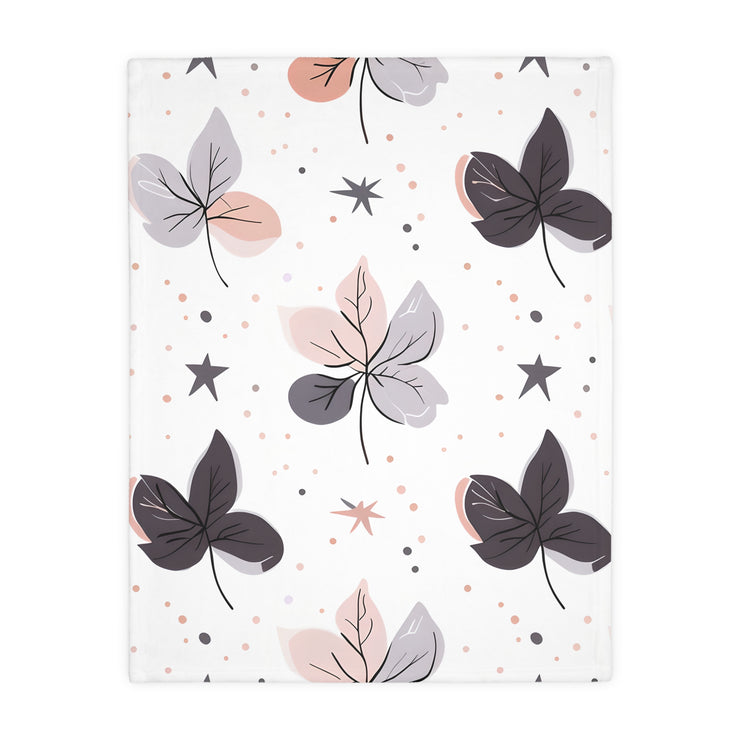 Pink Floral, Pink Flowers Velveteen Microfiber Blanket (Two-sided print)