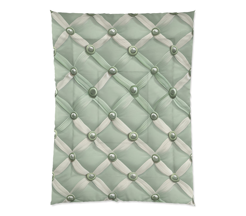Elegant Green Comforter with Button Design, Cozy Bedding, Soft Home Decor, Modern Bedroom Accents, Perfect Gift for Any Occasion