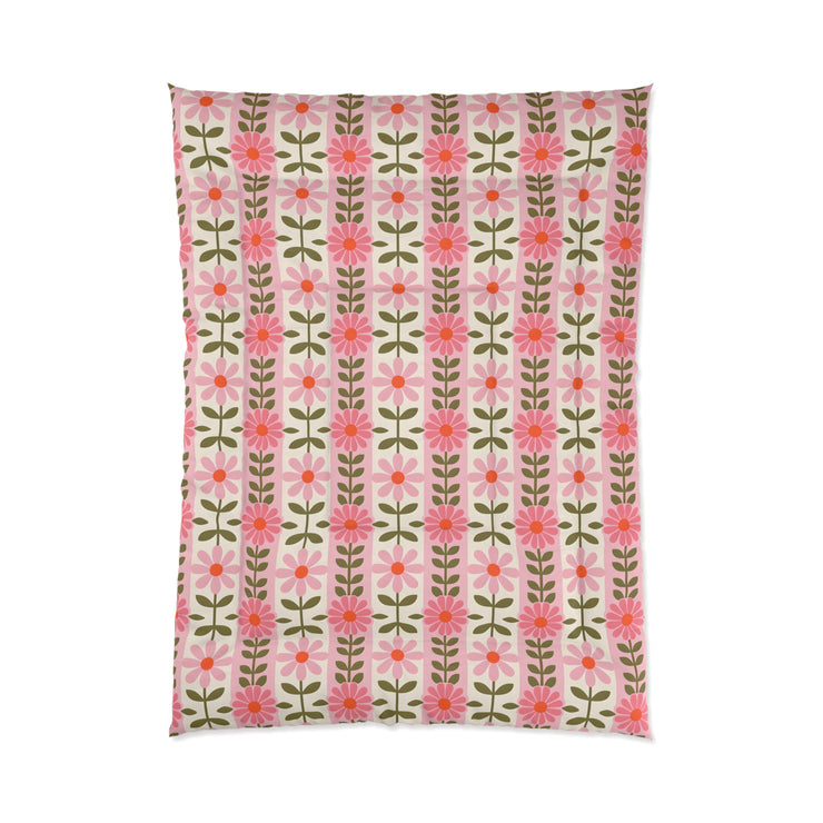 Floral Comforter for Cozy Homes, Bohemian Bedding, Bedroom Décor, Spring Vibes, Gift for Her, Sleep Essentials