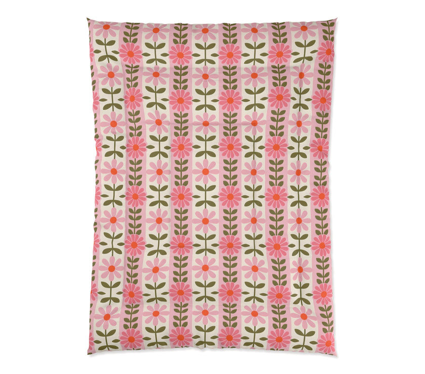 Floral Comforter for Cozy Homes, Bohemian Bedding, Bedroom Décor, Spring Vibes, Gift for Her, Sleep Essentials